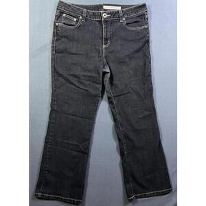 DKNY Soho Jeans 16 S/C Black Jeans Women's Stretch Denim Flare Leg Jeans 36x30